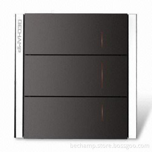 3-key Dimmer Remote Control Light Switch with -105dBm Receiving Sensitivity, Sized 86 x 86 x 35mm